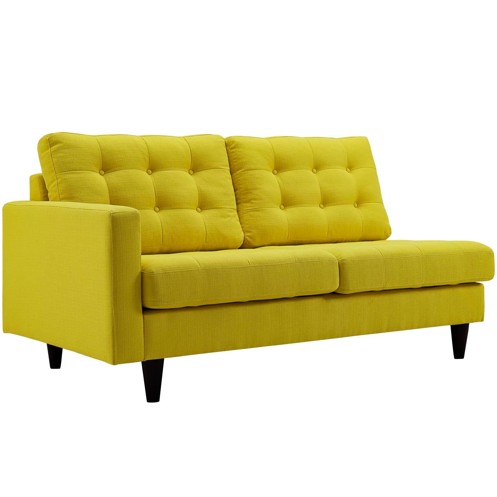 Oura Tufted Fabric Left-Facing Loveseat - Sunny