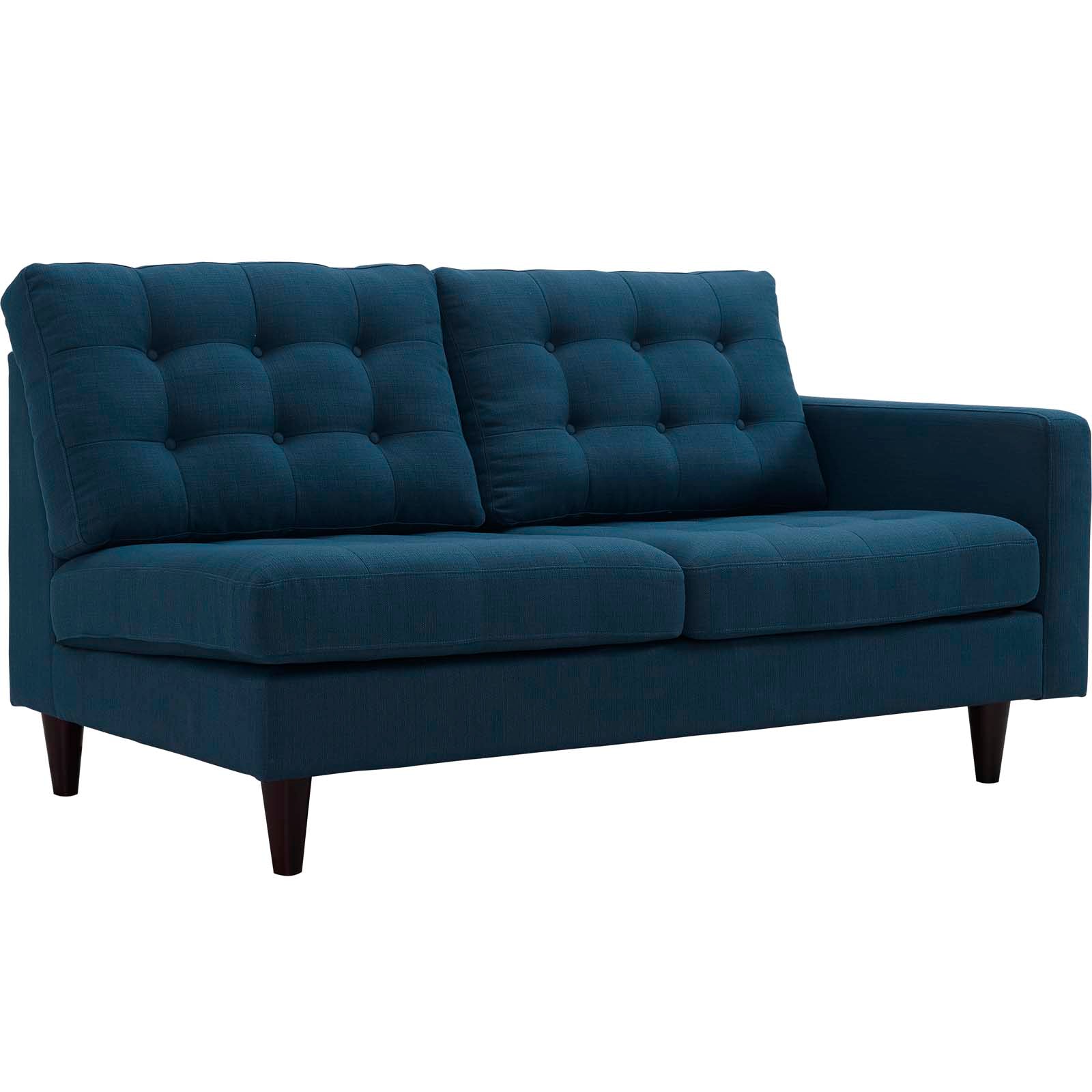oura Tufted Fabric Right-Facing Loveseat - Azure