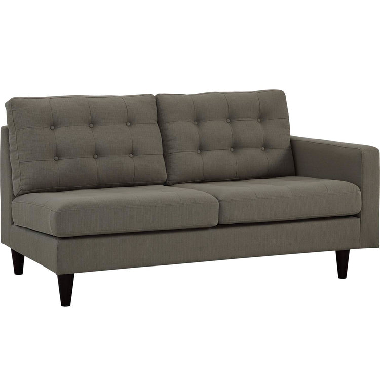 oura Tufted Fabric Right-Facing Loveseat - Granite