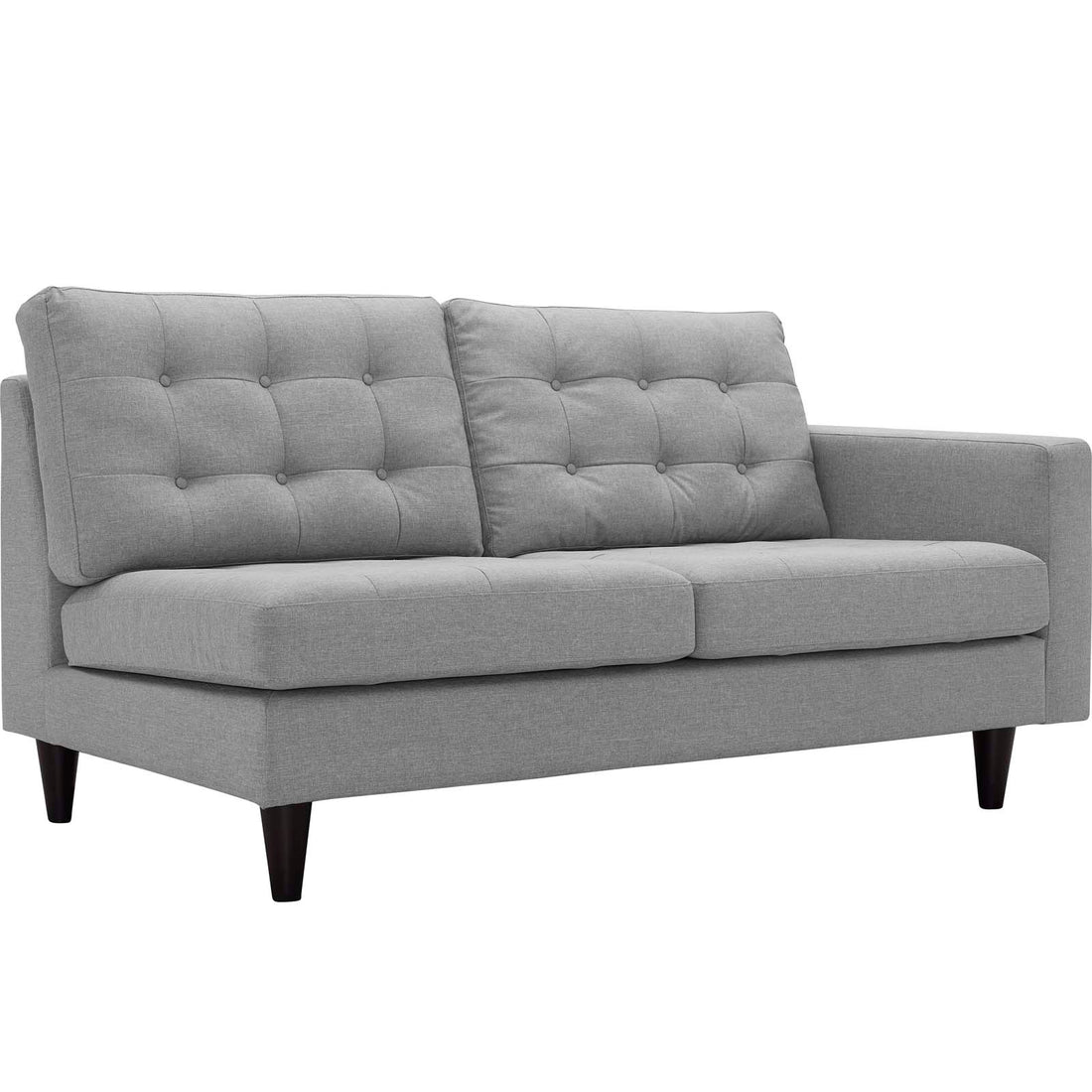 oura Tufted Fabric Right-Facing Loveseat - Light Gray