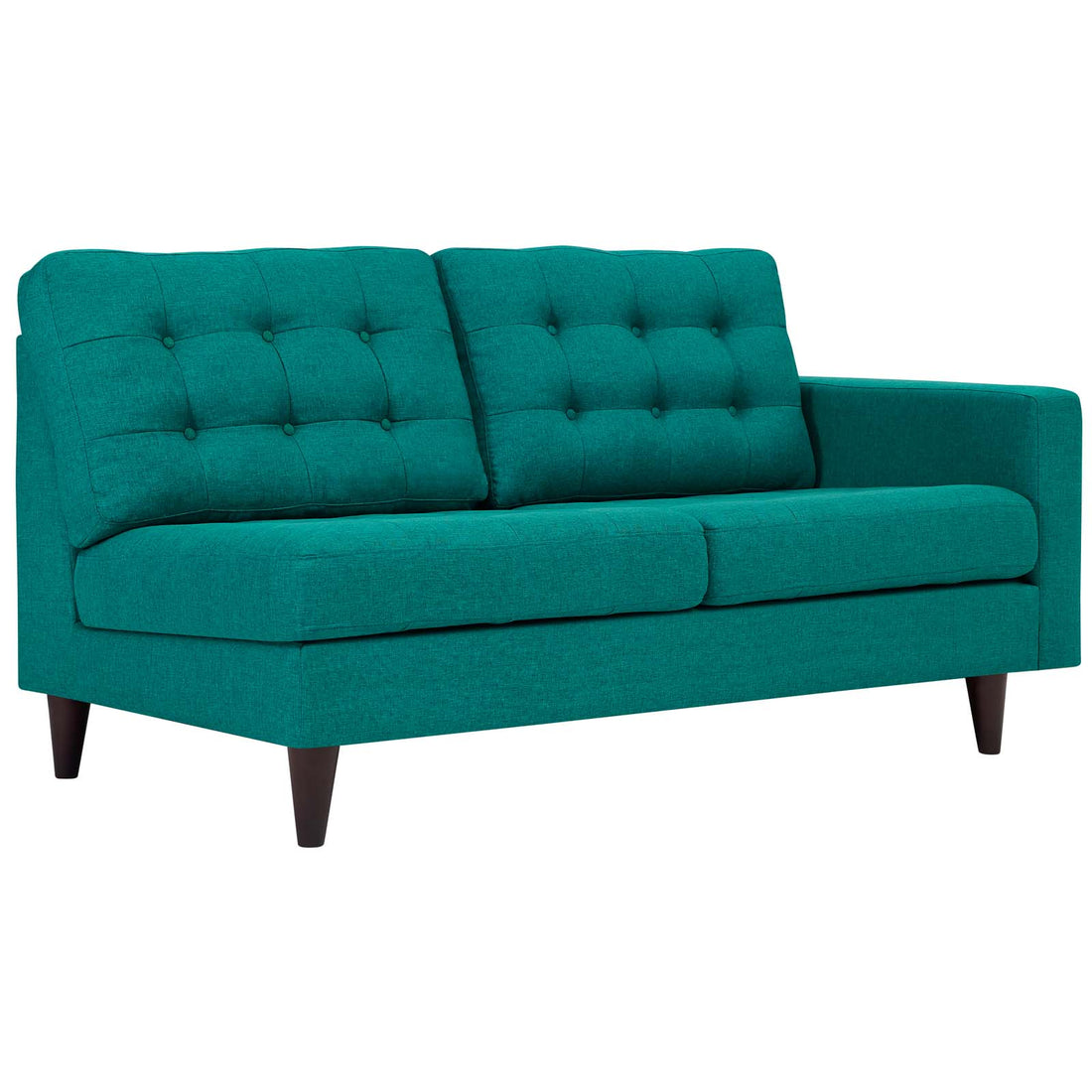 oura Tufted Fabric Right-Facing Loveseat - Teal