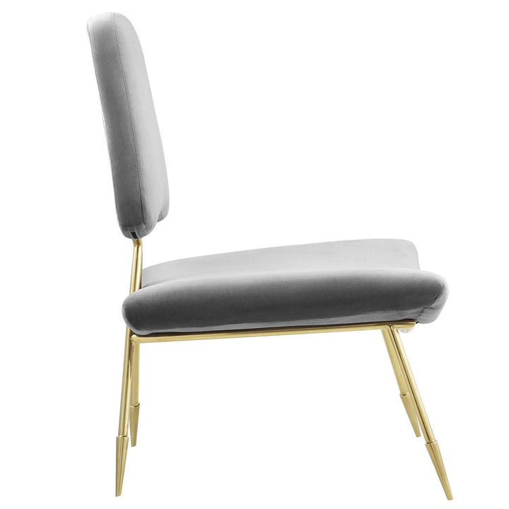 Sod Velvet Lounge Chair - Gray Denmark Home