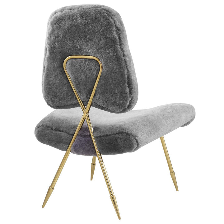 Sod Sheepskin Lounge Chair - Gray Denmark Home