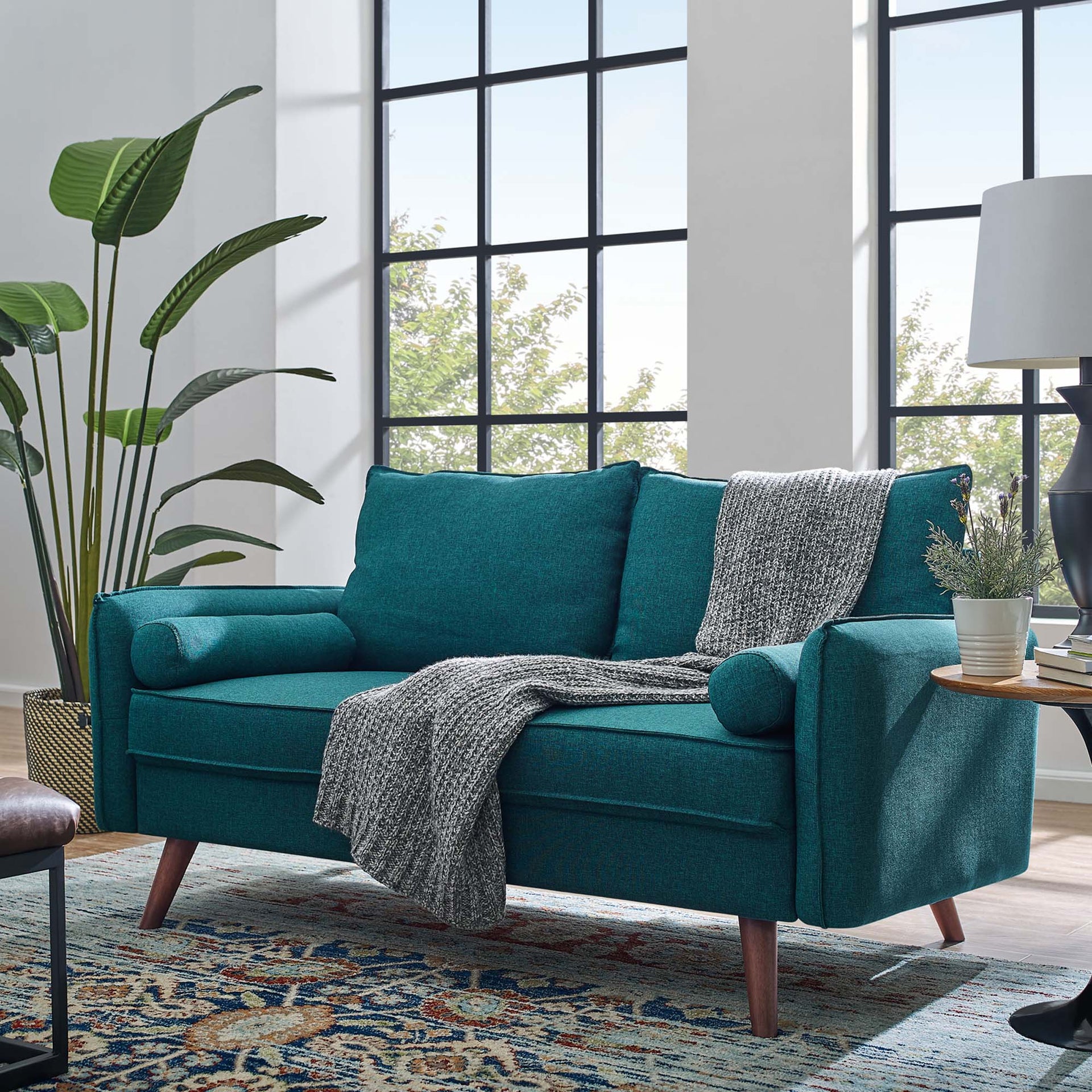 Aurelis Fabric Loveseat - Teal