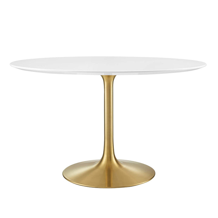 Novara Round Wood Dining Table 48" - Gold White Denmark Home