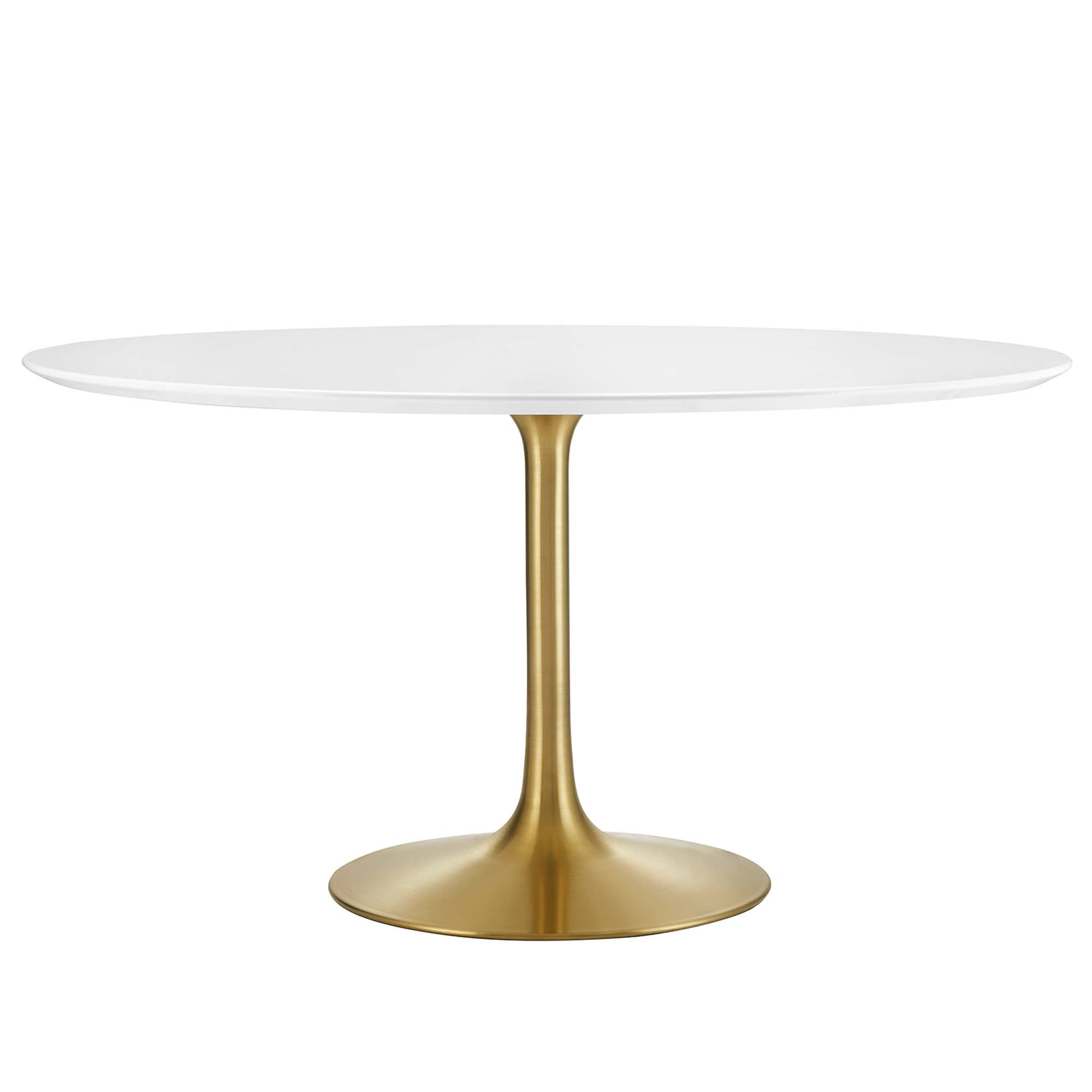 Novara Round Wood Dining Table - Gold White Denmark Home