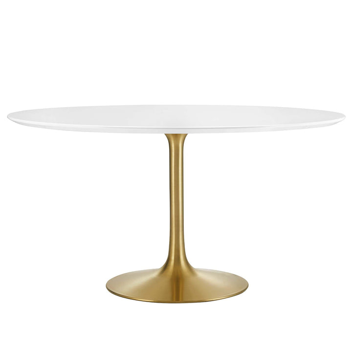 Novara Round Wood Dining Table - Gold White Denmark Home