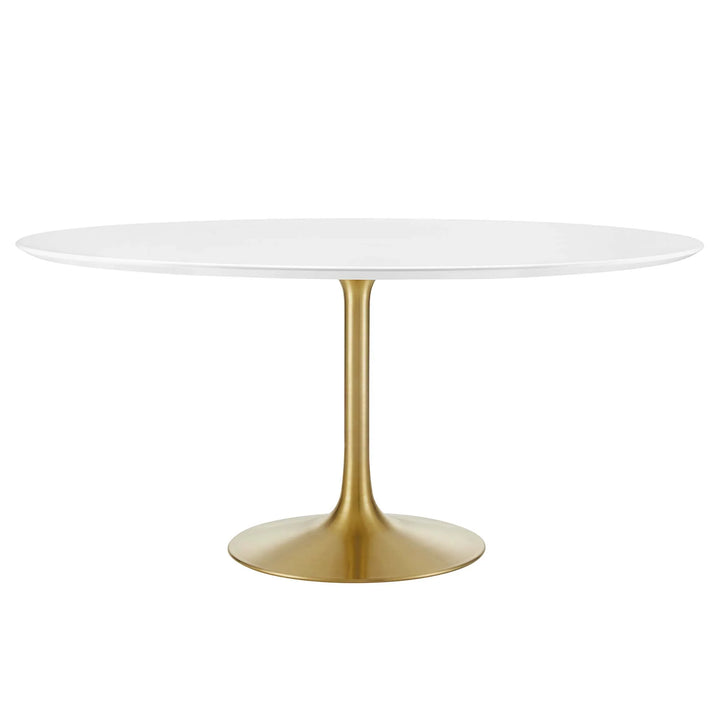 Nuvora 60" Round Wood Dining Table - Gold White Denmark Home