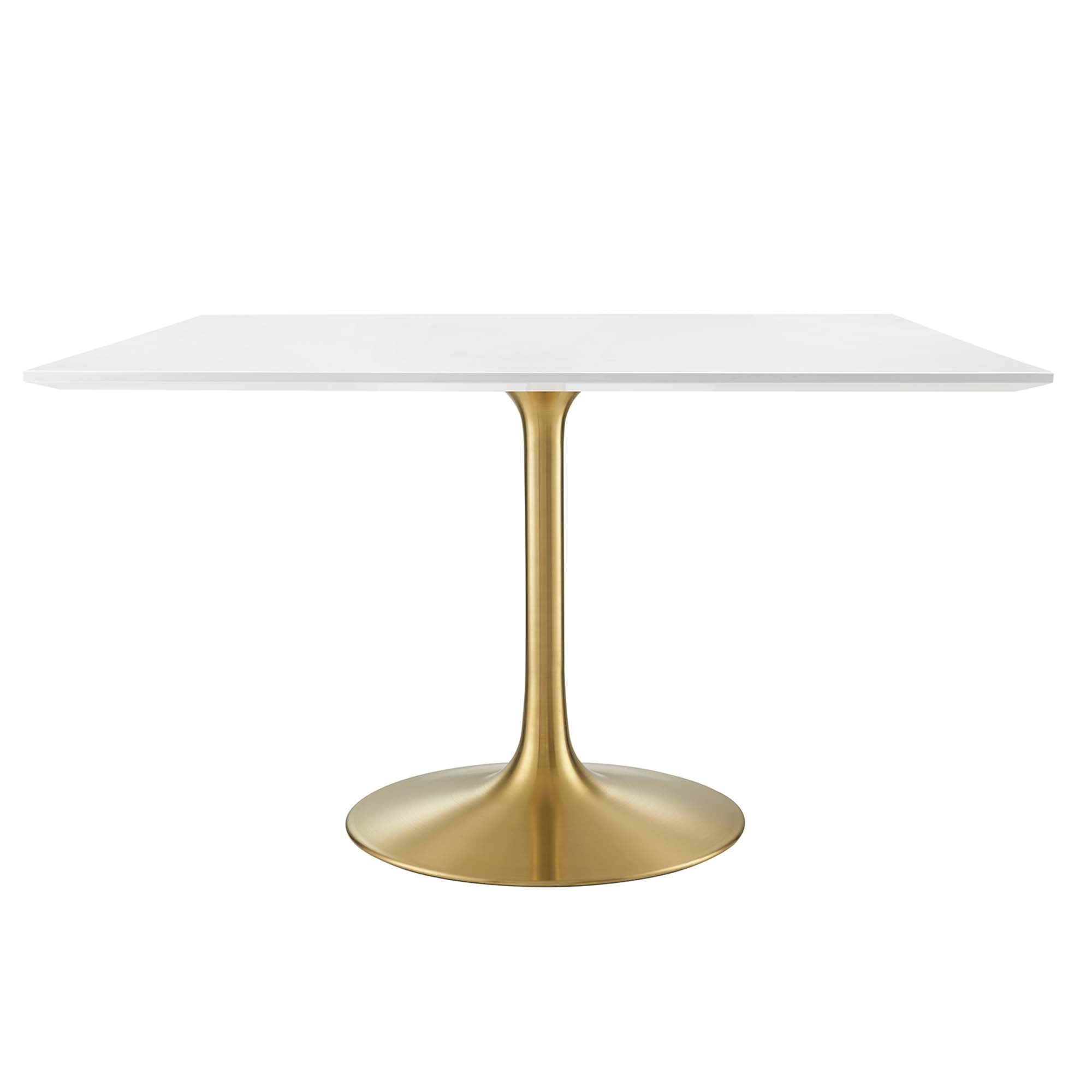 Novara Square Dining Table 48" - Gold White Denmark Home