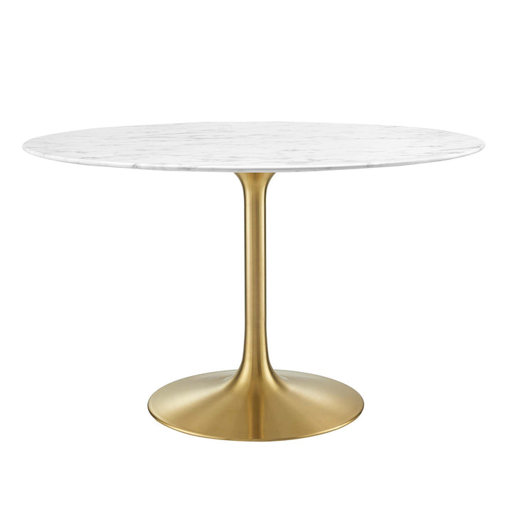 Novara Round Wood Dining Table 48" - Gold White (Copy) Denmark Home