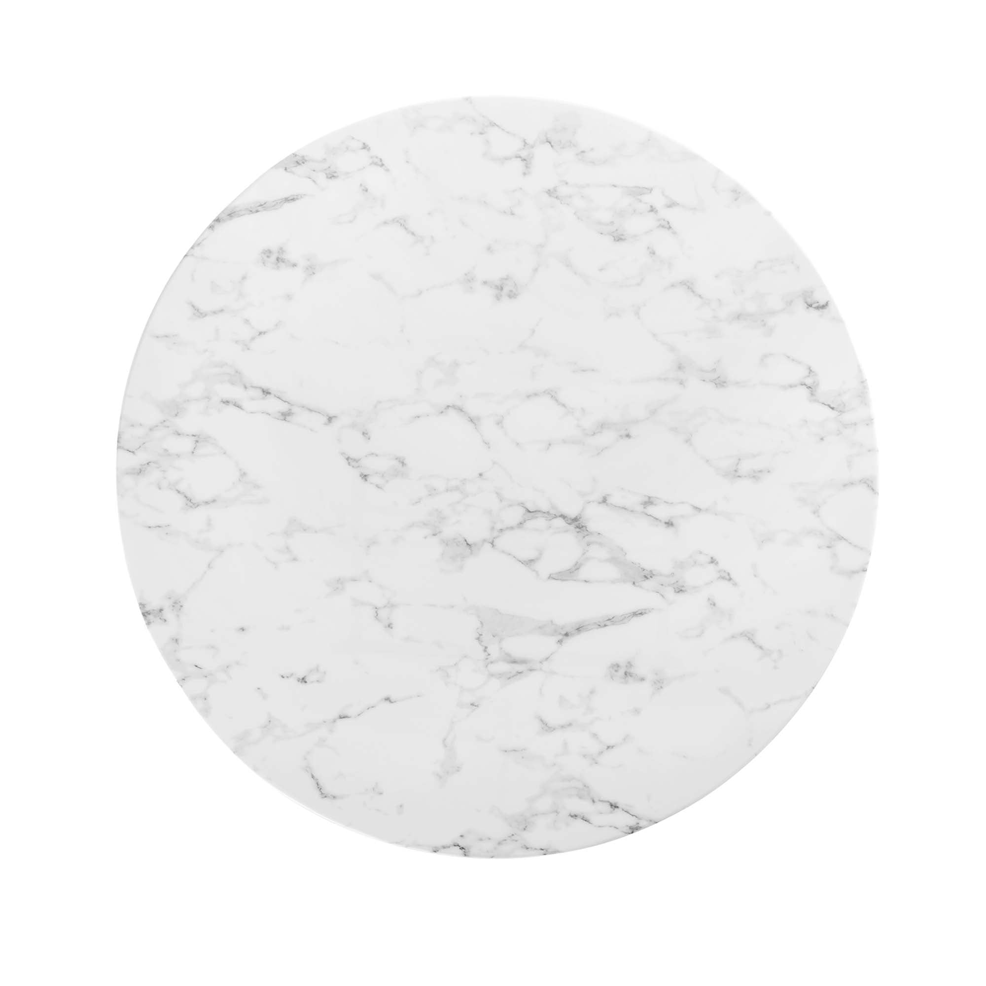 Novara Round Faux Marble Dining Table 48" - Gold White Denmark Home