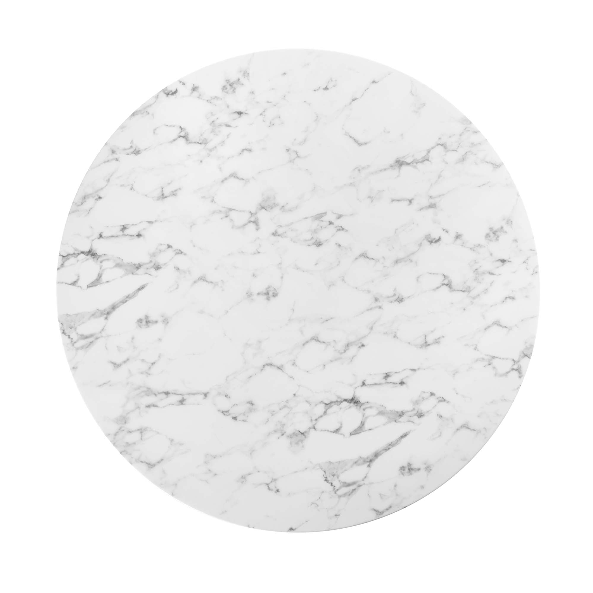 Novara Round Faux Marble Dining Table 54" - Gold White Denmark Home