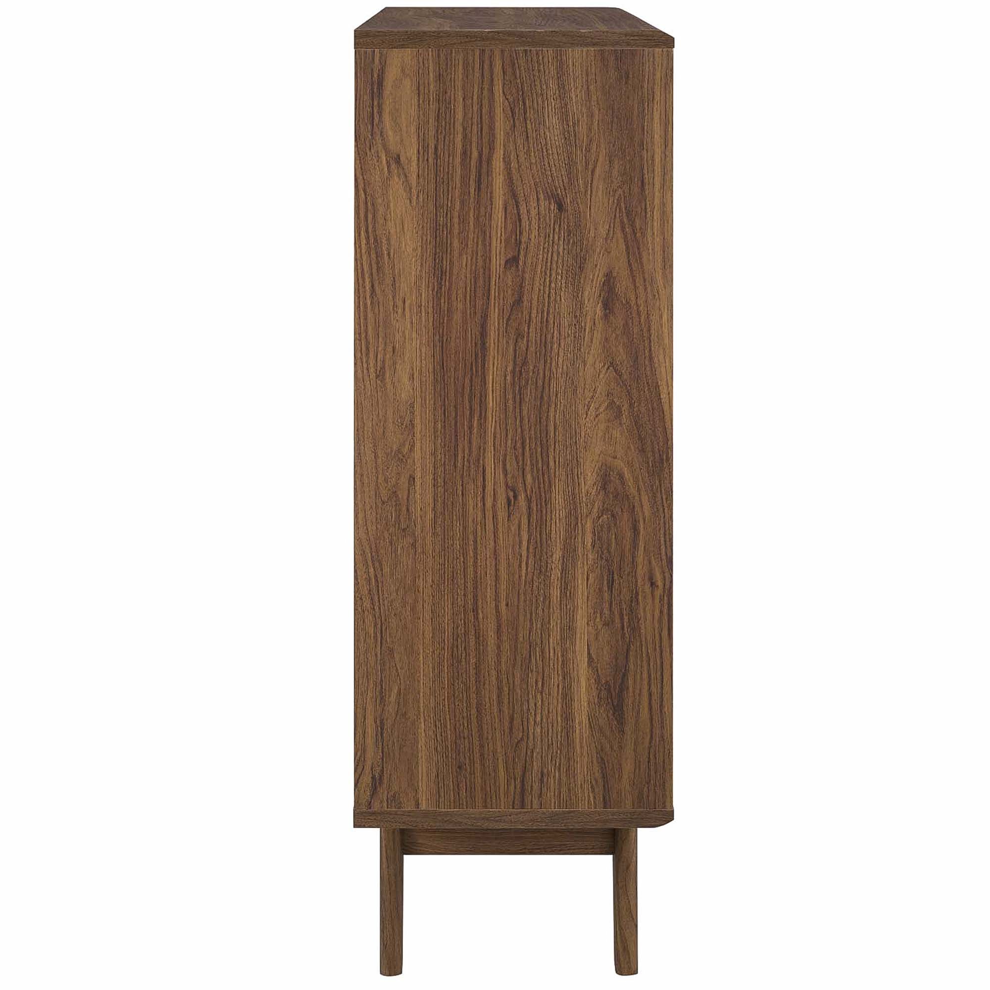 Orvena Three-Tier Display Storage Cabinet - Walnut Denmark Home