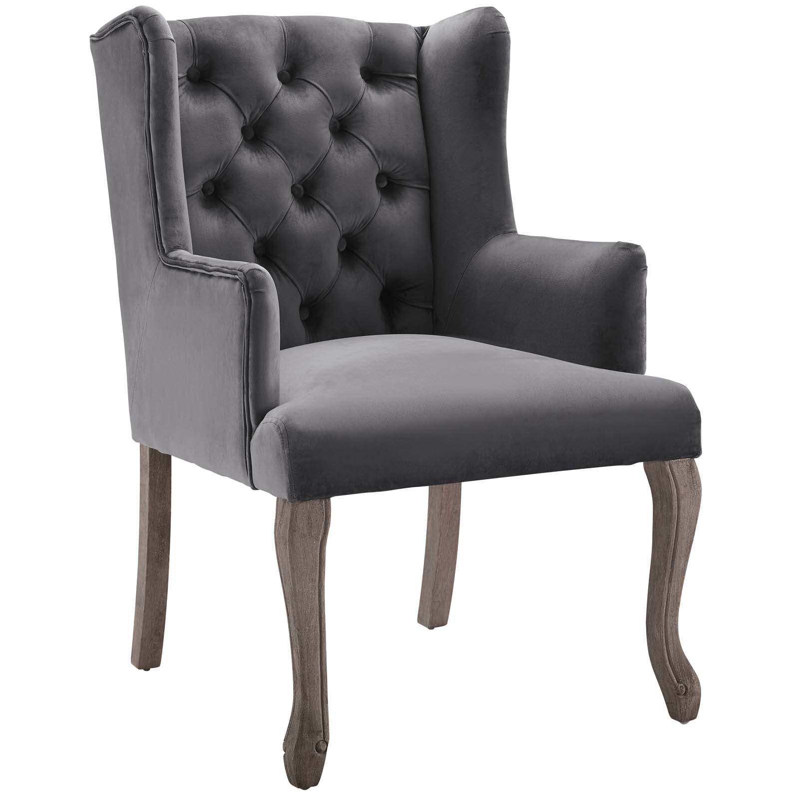 Montclair Tufted Dining Armchair - Gray Denmark Home