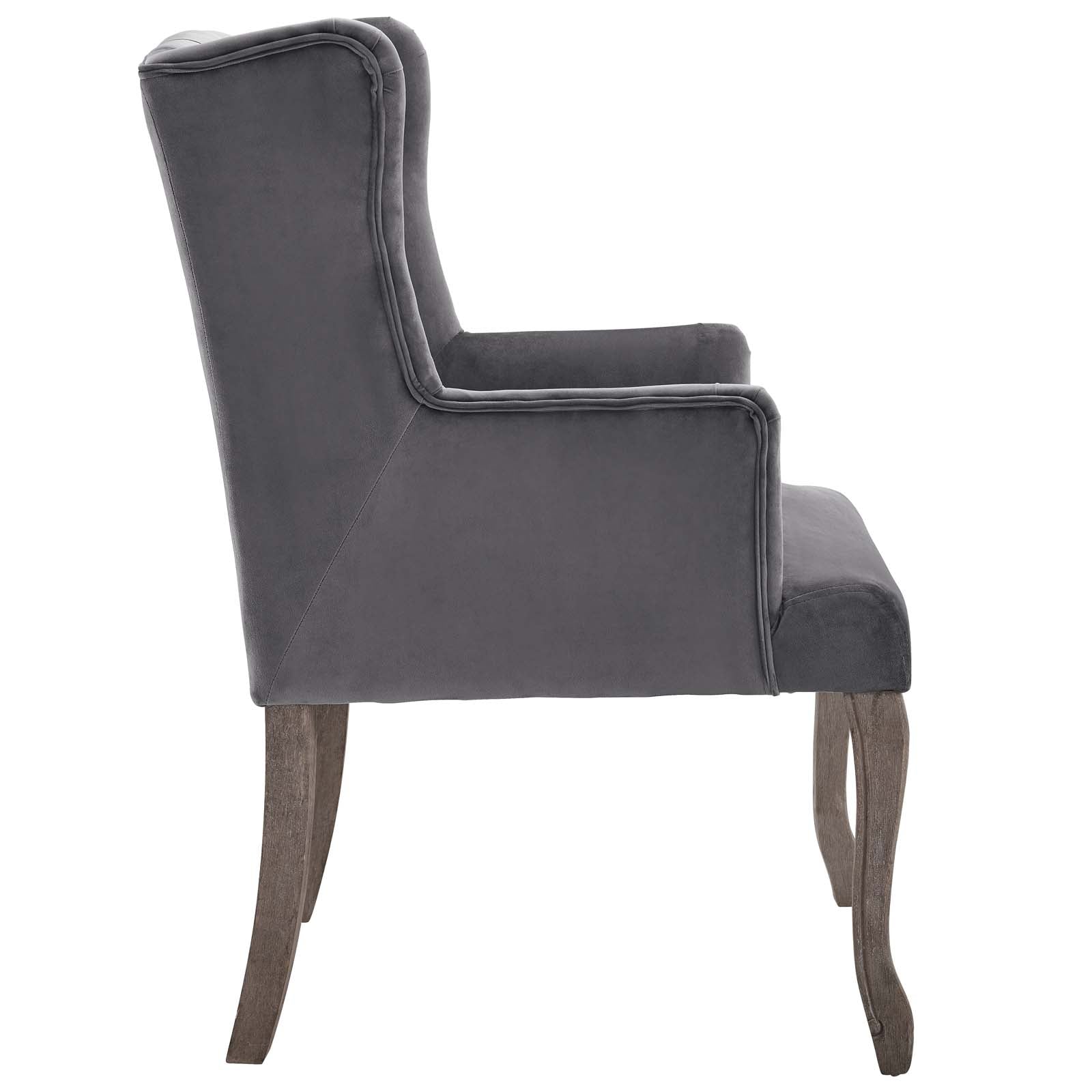 Montclair Tufted Dining Armchair - Gray Denmark Home