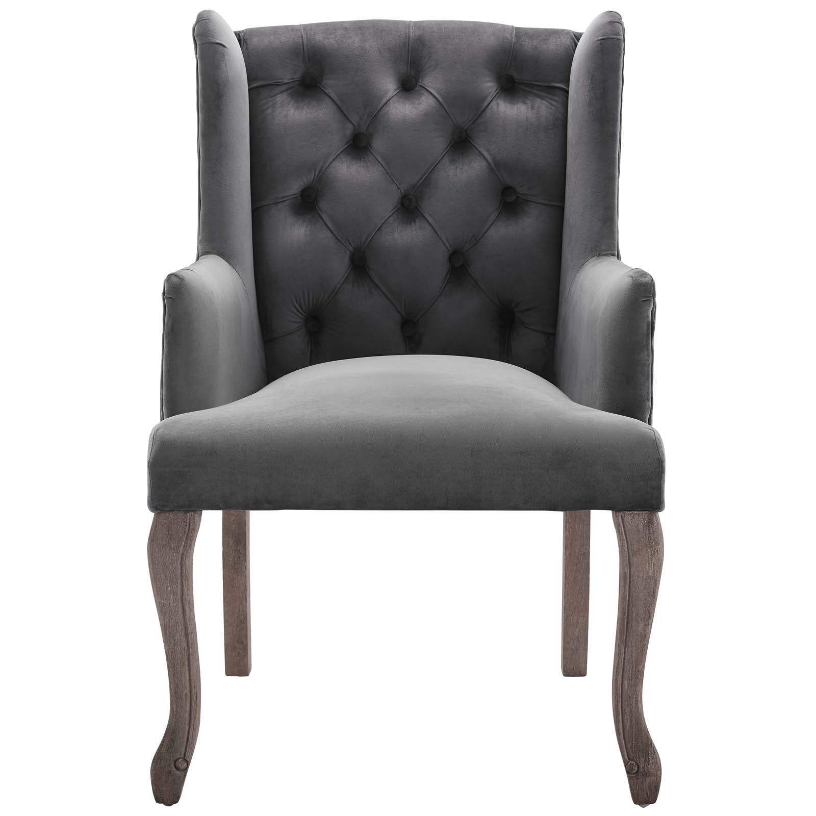 Montclair Tufted Dining Armchair - Gray Denmark Home