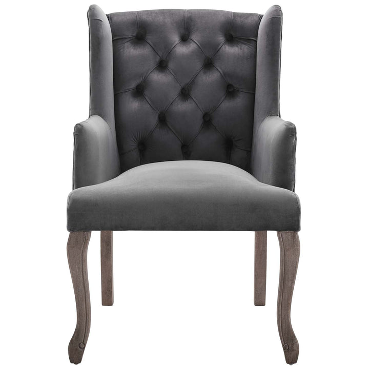 Montclair Tufted Dining Armchair - Gray Denmark Home