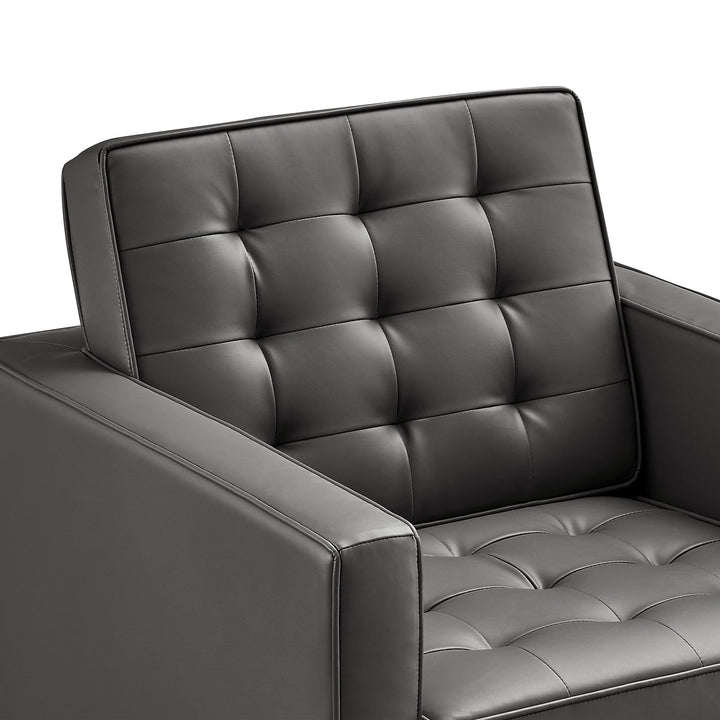 Iona Vegan Leather Armchair Set of 2 – Silver Gray Denmark Home