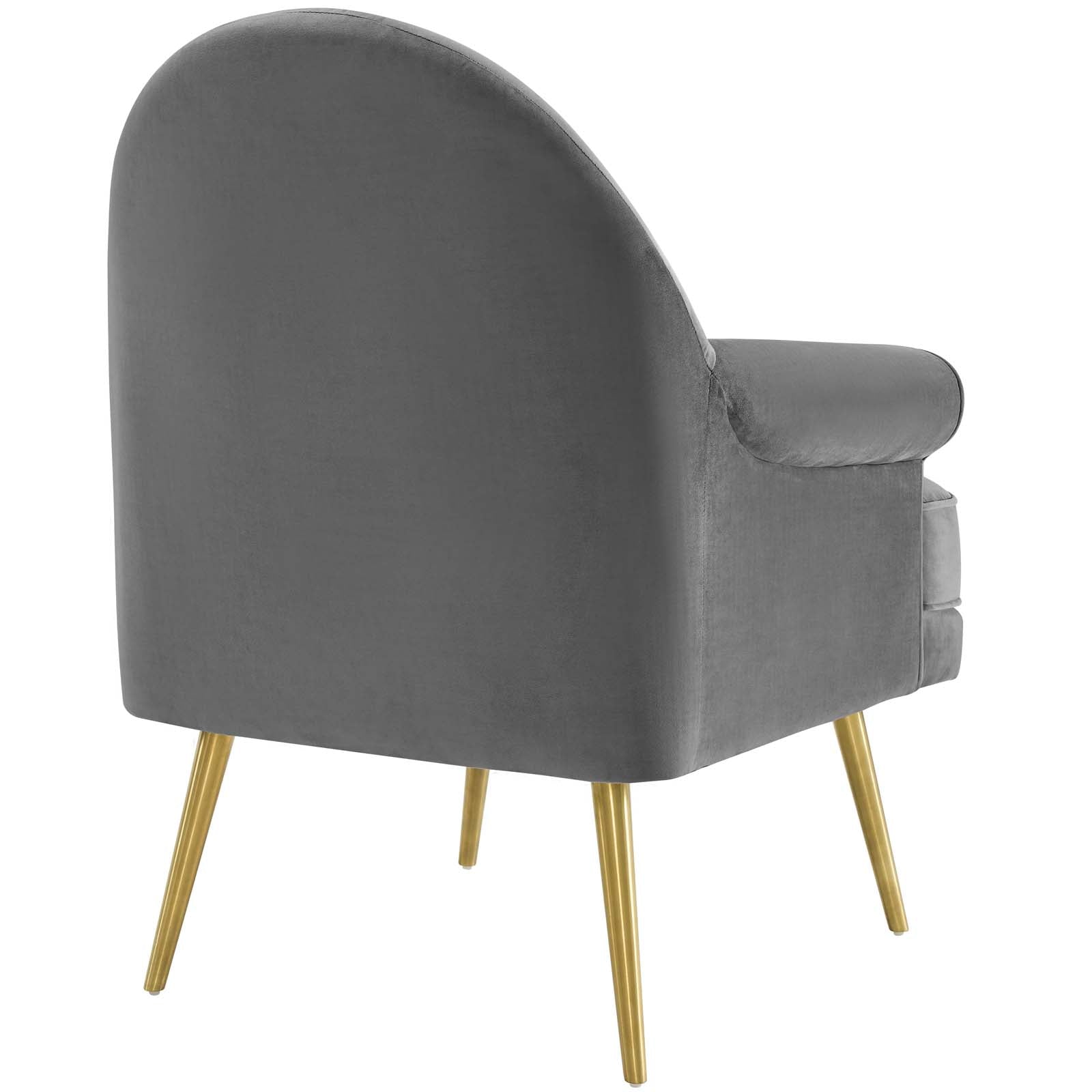 Aurelis Velvet Tufted Accent Armchair – Gray Denmark Home