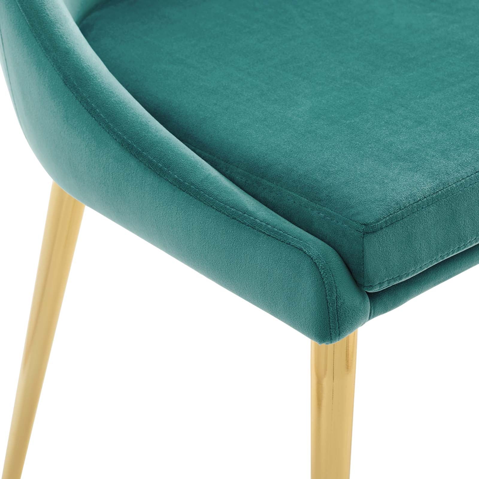 Clasp Velvet Dining Chair - Teal Denmark Home