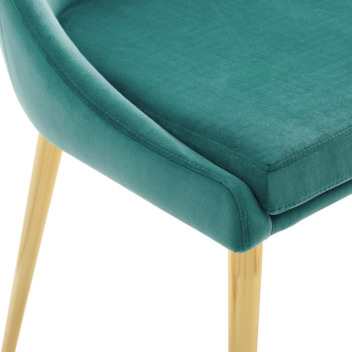Clasp Velvet Dining Chair - Teal Denmark Home
