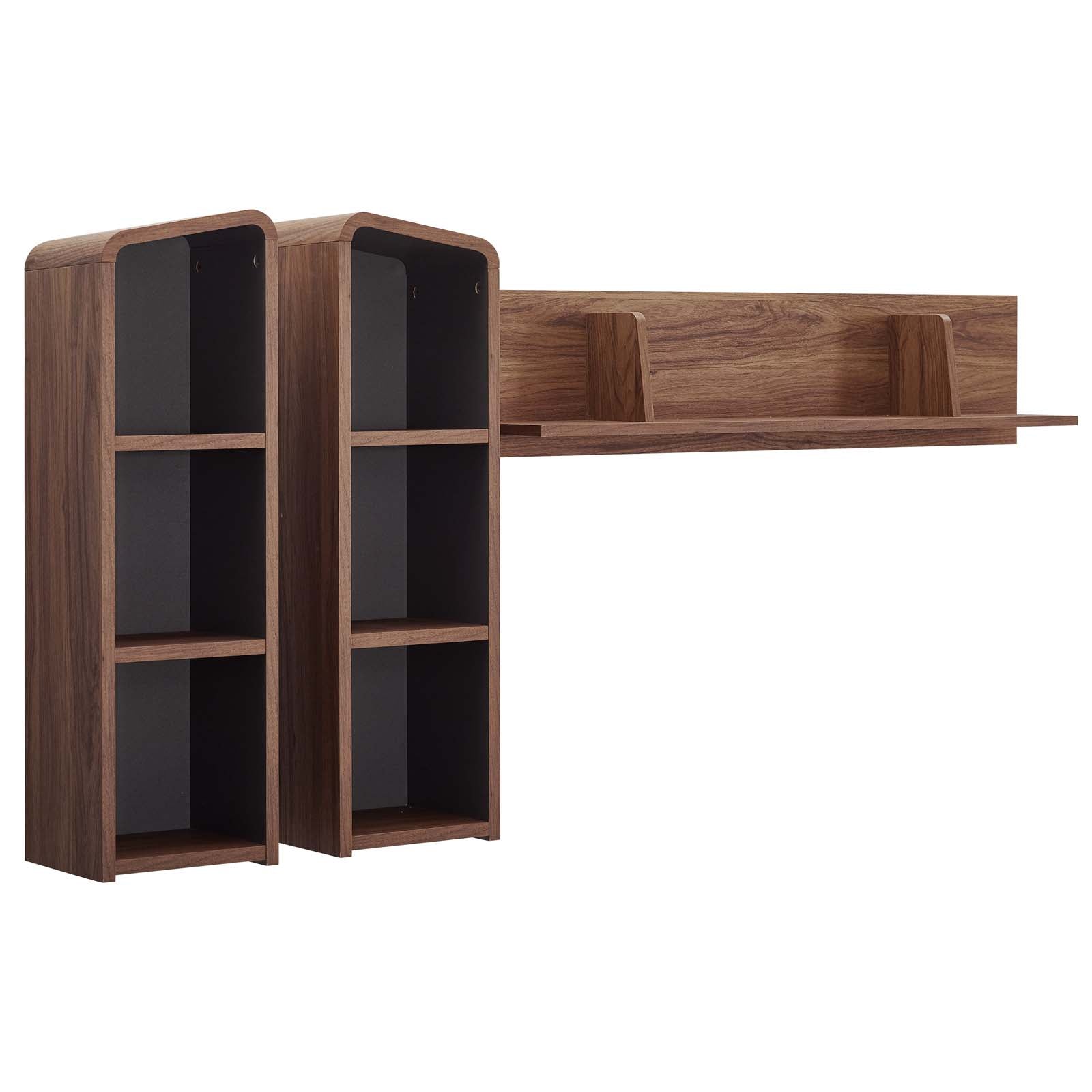Helt Wall Mounted Shelf Unit - Walnut Gray Denmark Home