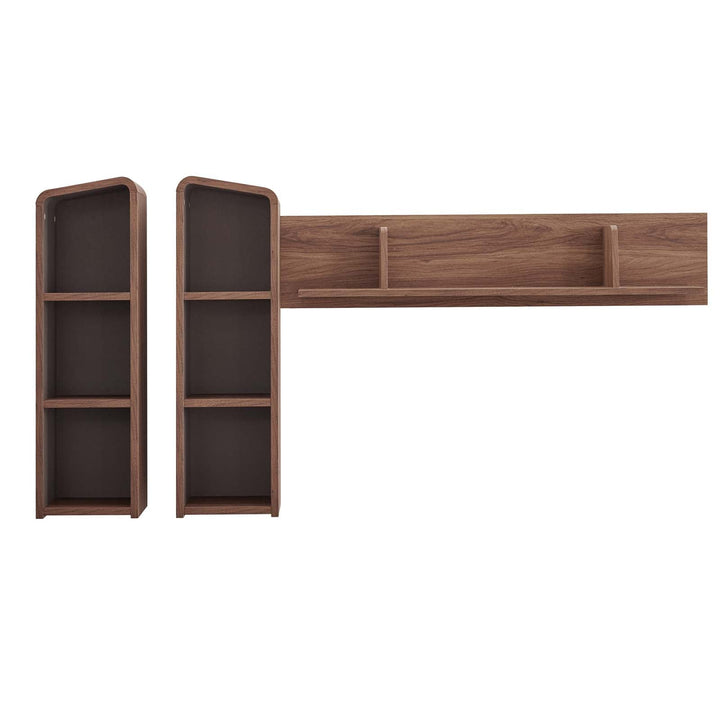 Helt Wall Mounted Shelf Unit - Walnut Gray Denmark Home
