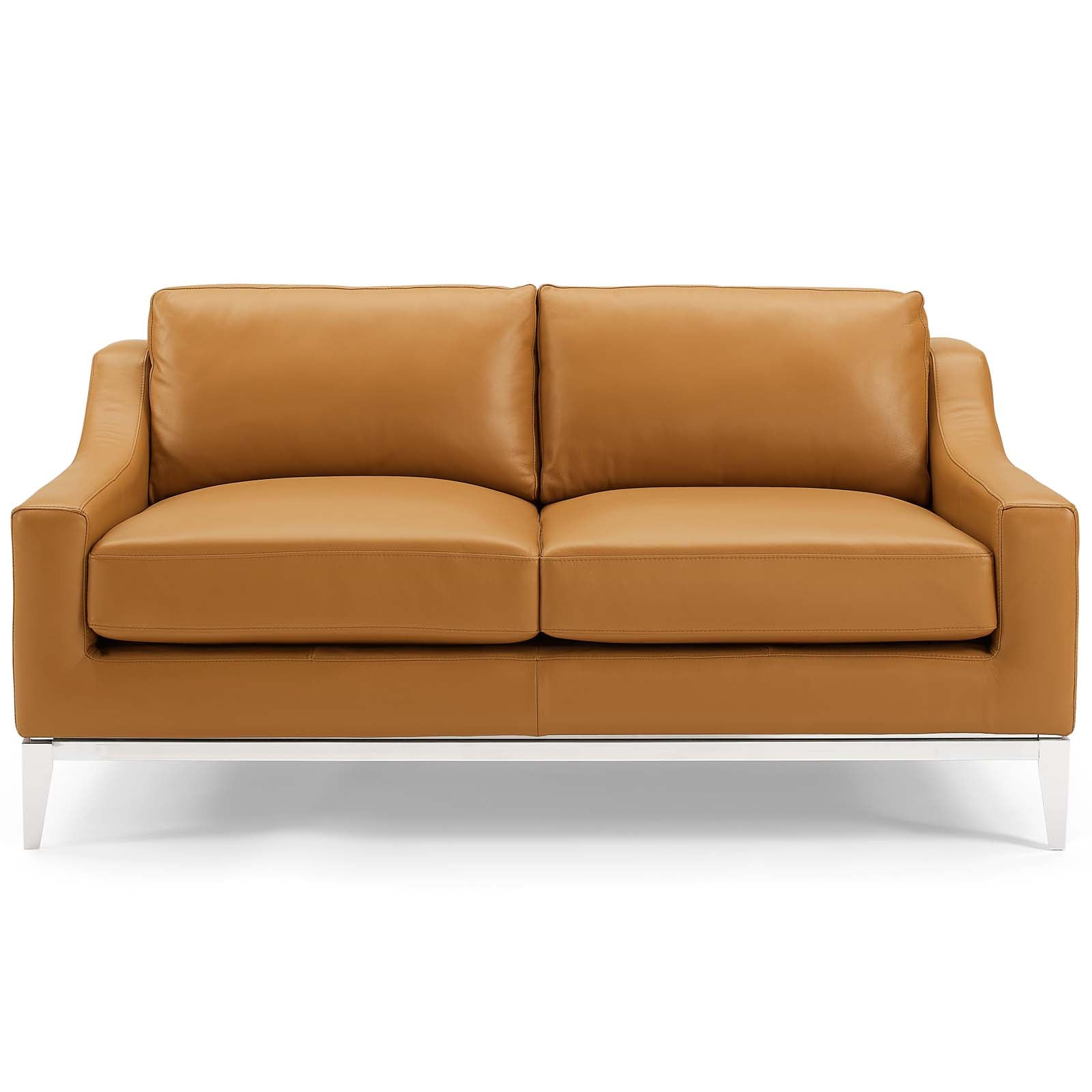 Kavren Leather Loveseat – Tan