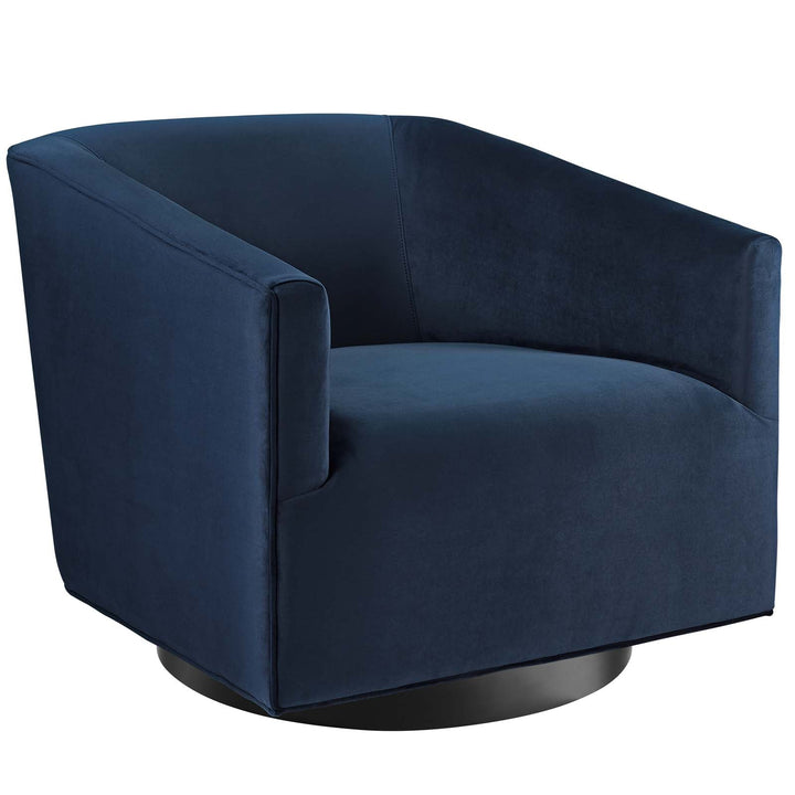Veltora Swivel Accent Chair-Midnight Blue Denmark Home