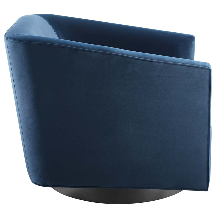 Veltora Swivel Accent Chair-Midnight Blue Denmark Home