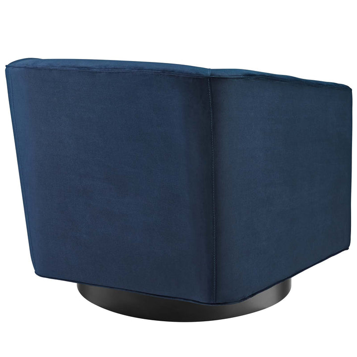 Veltora Swivel Accent Chair-Midnight Blue Denmark Home
