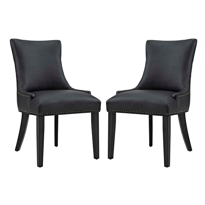 Drape Tufted Vinyl Dining Chair - Black Denmark Home