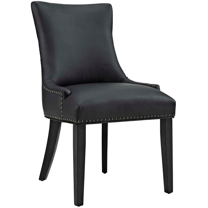 Drape Tufted Vinyl Dining Chair - Black Denmark Home