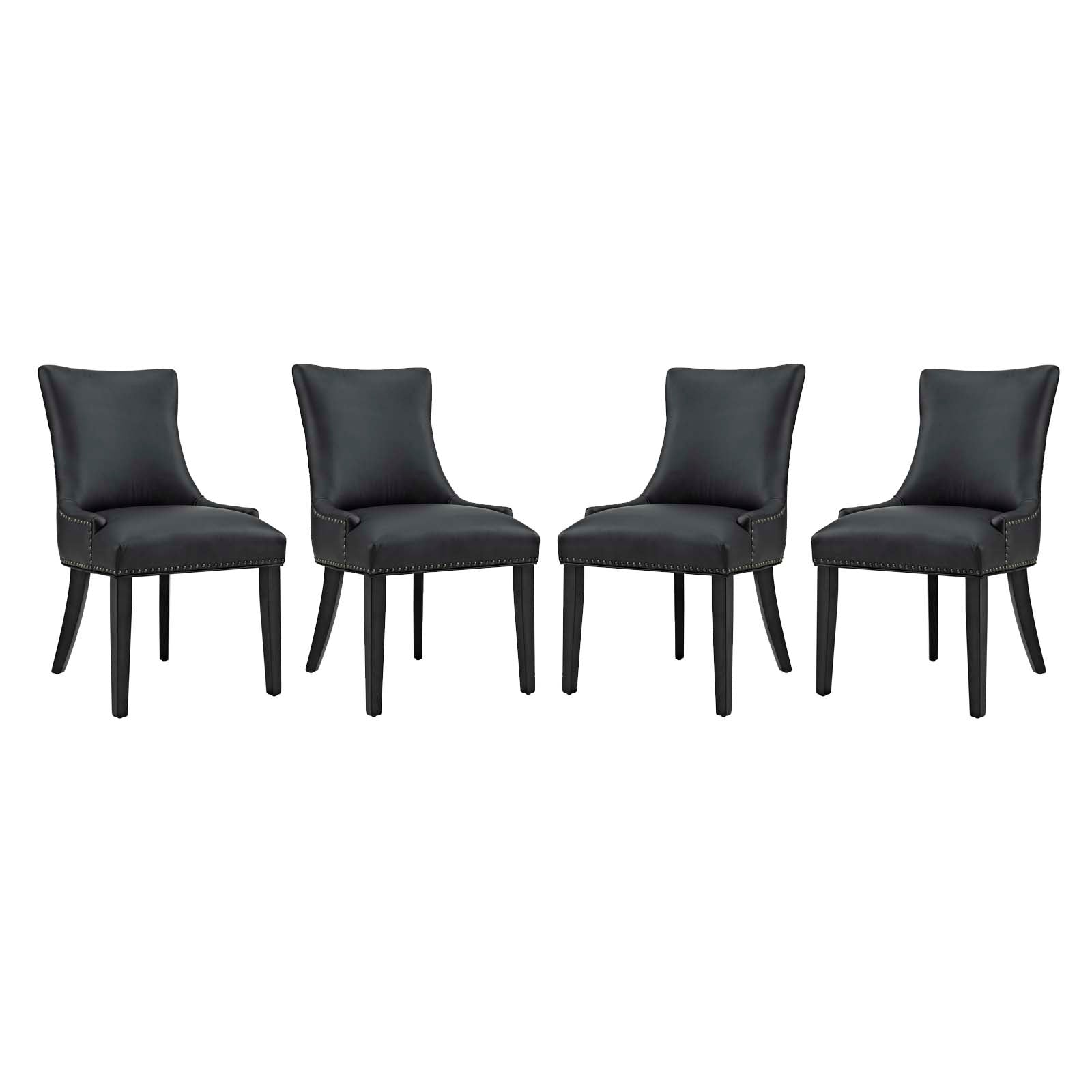 Drape Tufted Vinyl Dining Chair - Black Denmark Home