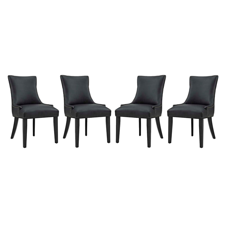 Drape Tufted Vinyl Dining Chair - Black Denmark Home