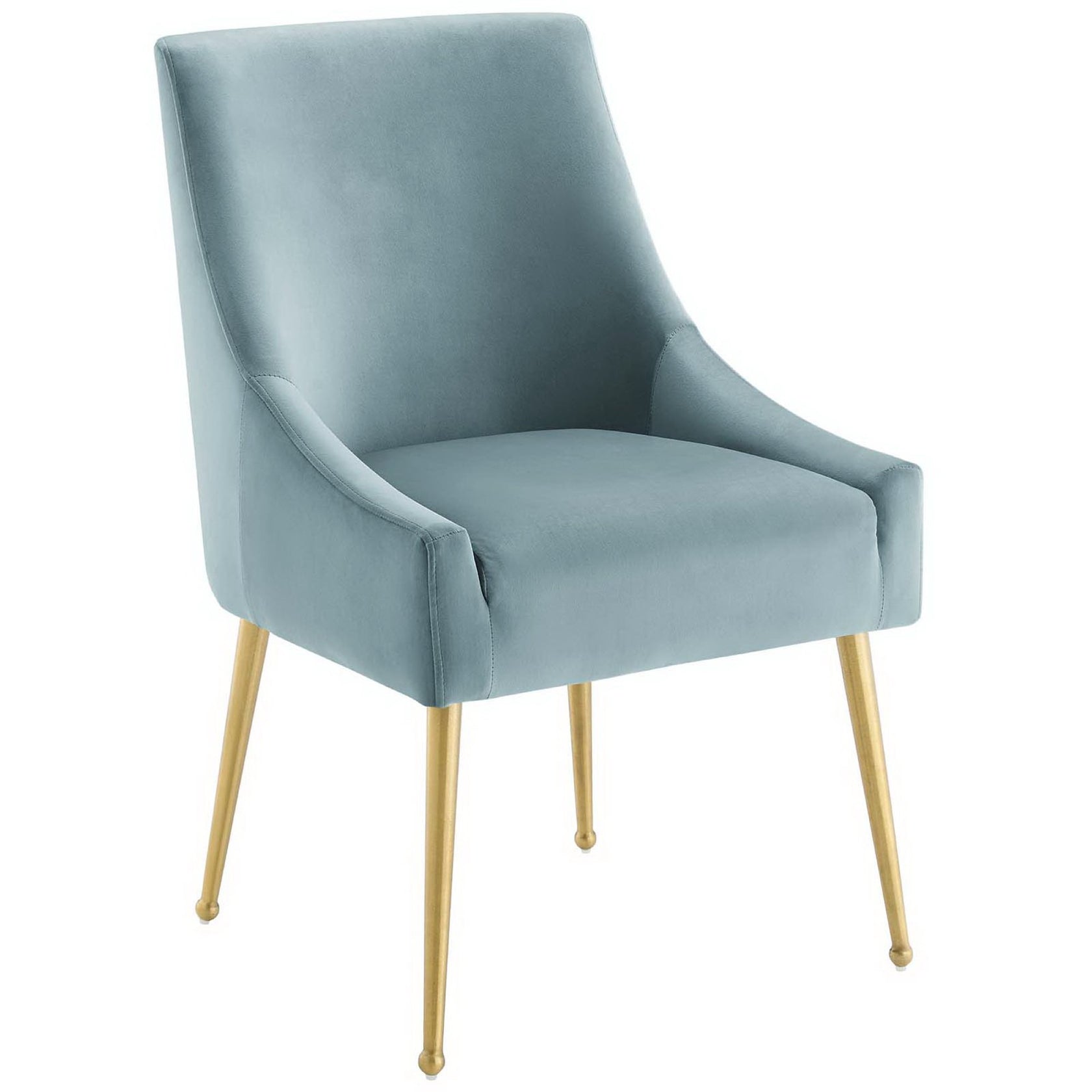 Swoop Performance Velvet Dining Chair - Light Blue Denmark Home