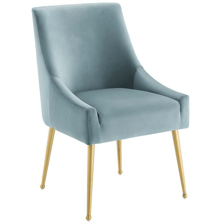 Swoop Performance Velvet Dining Chair - Light Blue Denmark Home