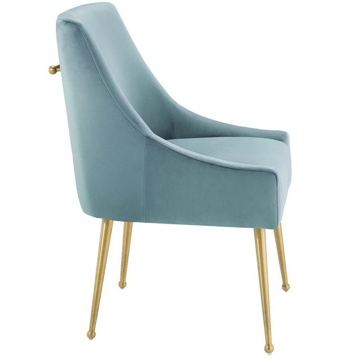 Swoop Performance Velvet Dining Chair - Light Blue Denmark Home