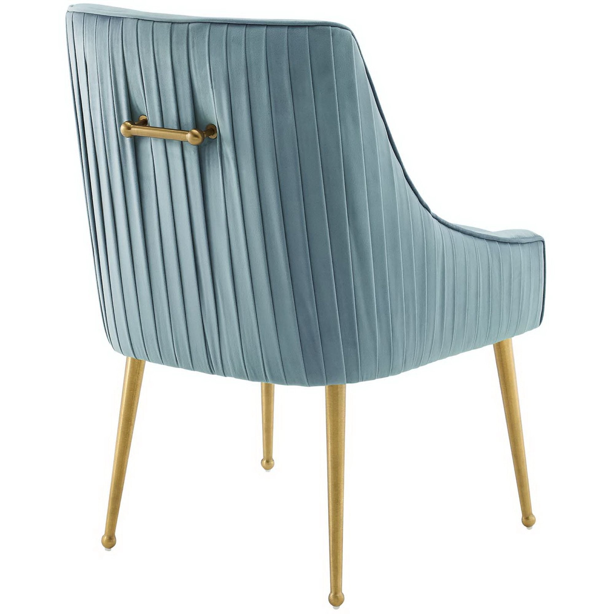 Swoop Pleated Velvet Dining Chair - Light Blue Denmark Home