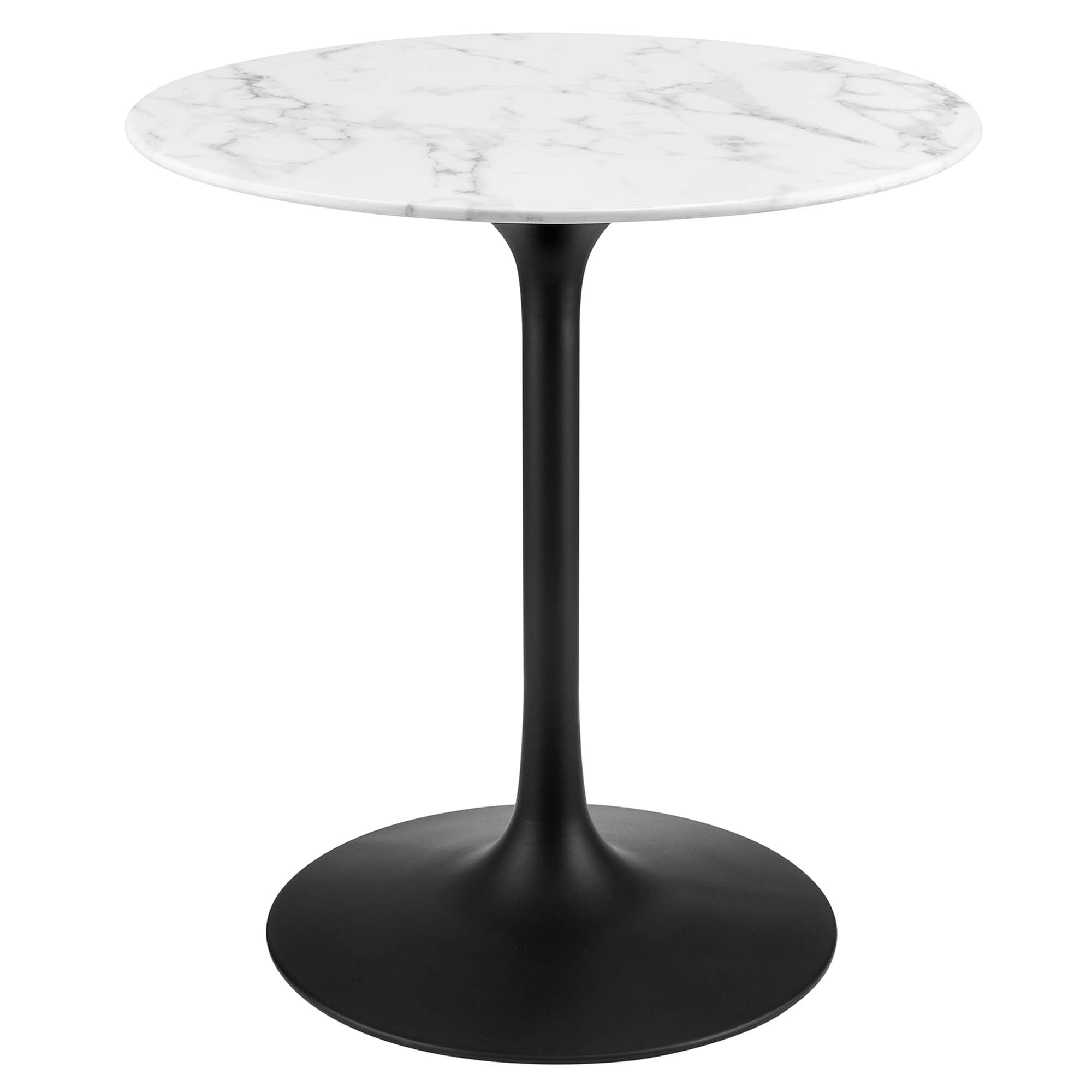 Novara Round Dining Table 28"- Black White Denmark Home