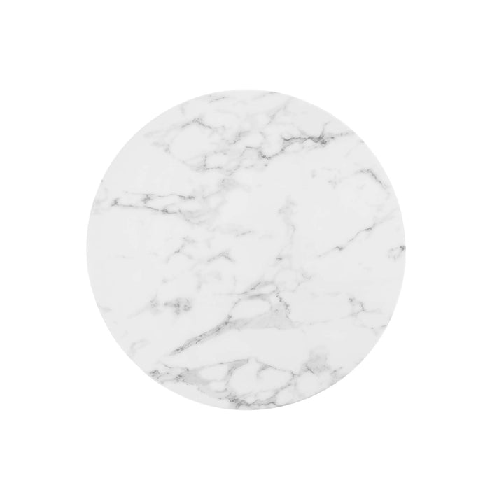 Novara Round Dining Table 28"- Black White Denmark Home