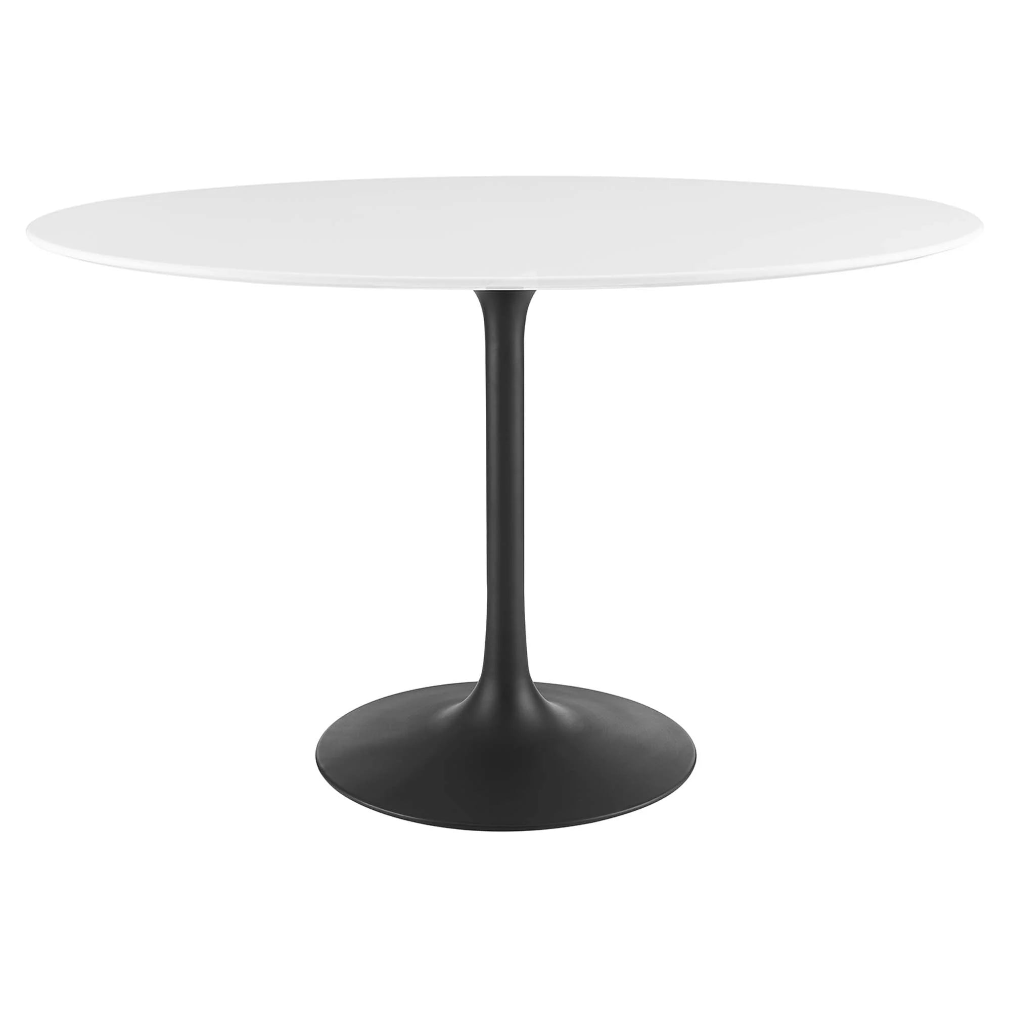 Novara 48" Oval Wood Dining Table - Black White Denmark Home