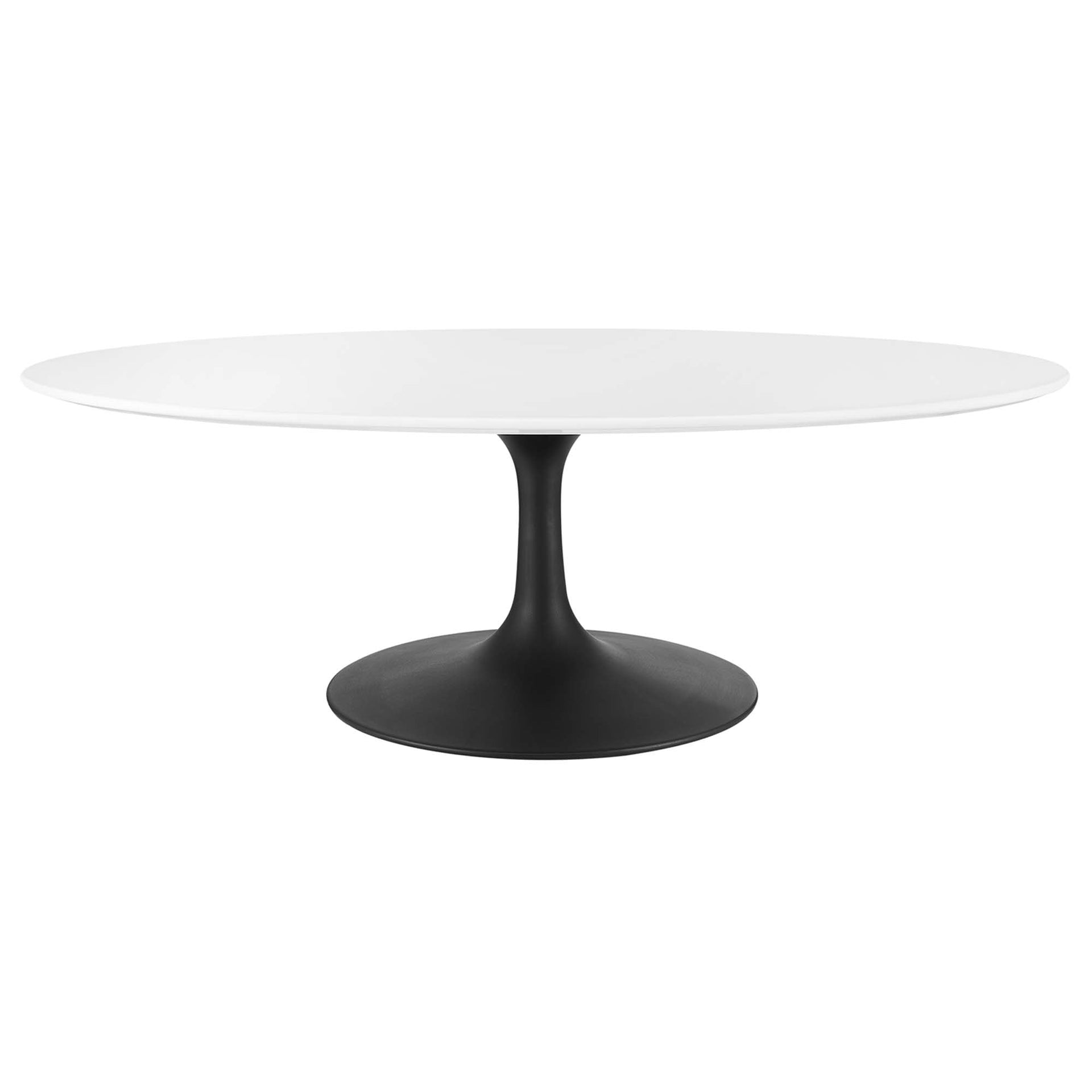 Nuvora Oval Coffee Table – Black White Size 48"
