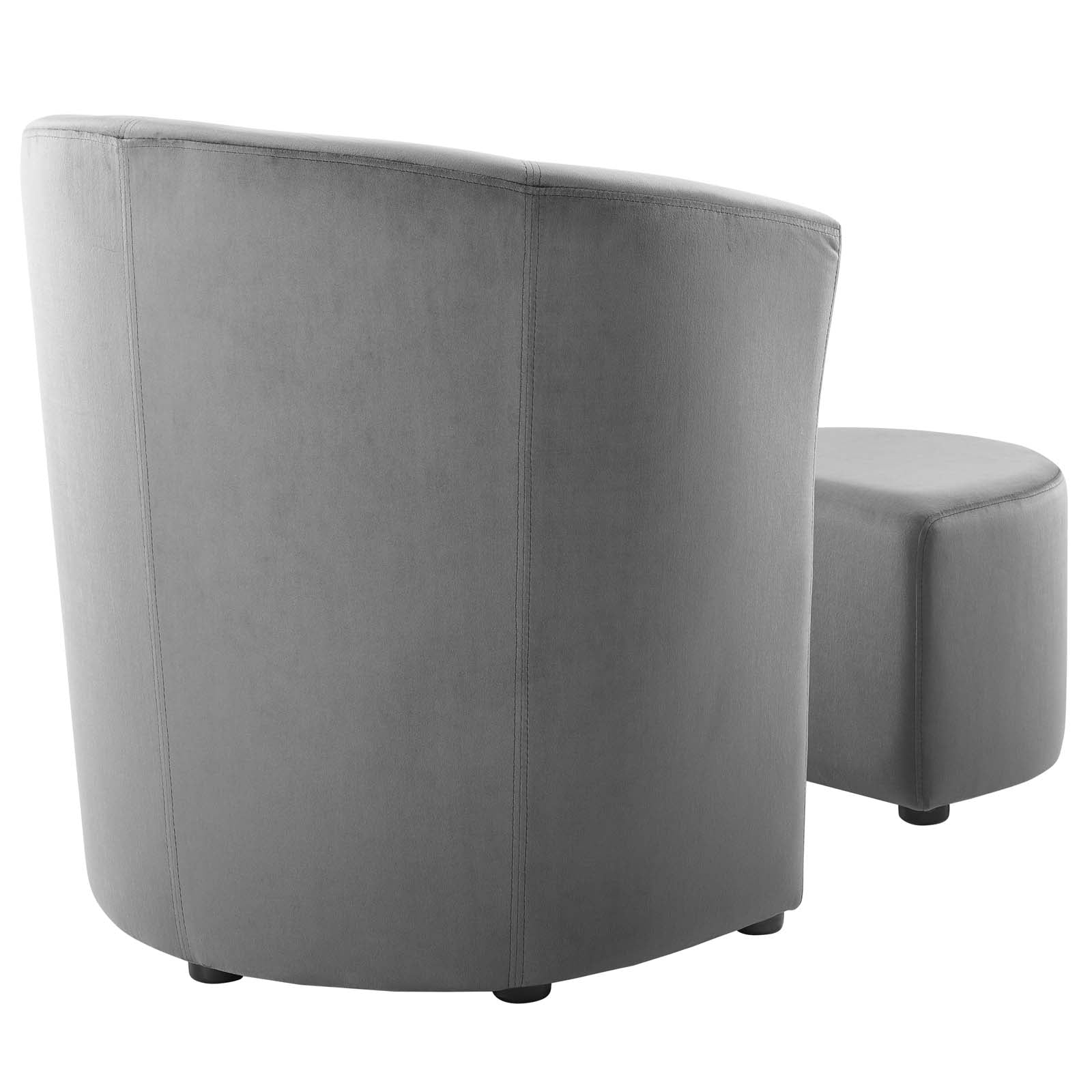 Melano Velvet Armchair with Storage Ottoman – Grey Denmark Home