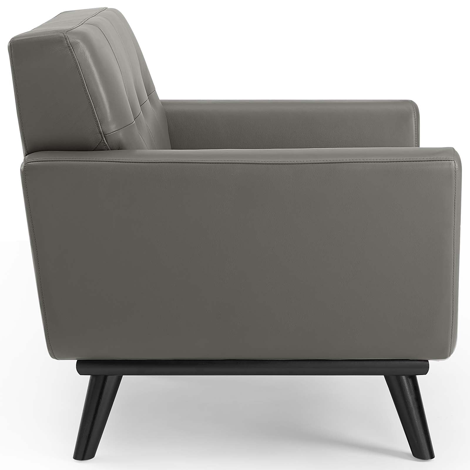 Koti Leather Tufted Armchair –  Grey Denmark Home