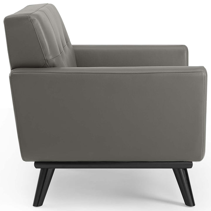 Koti Leather Tufted Armchair –  Grey Denmark Home