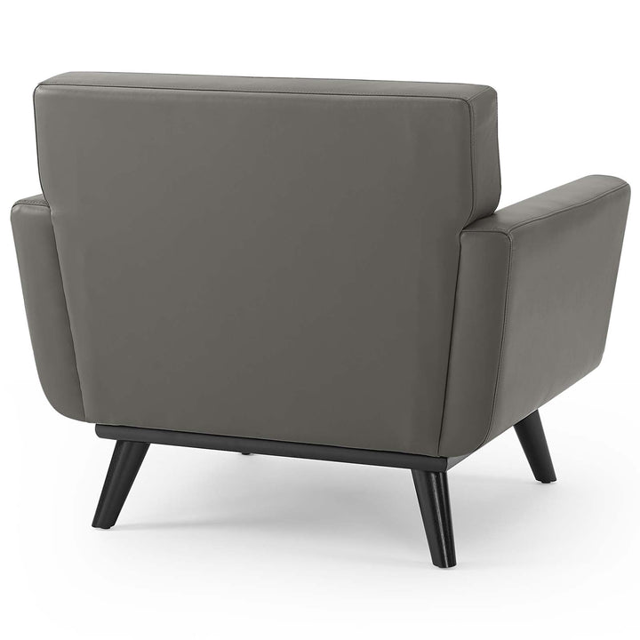 Koti Leather Tufted Armchair –  Grey Denmark Home
