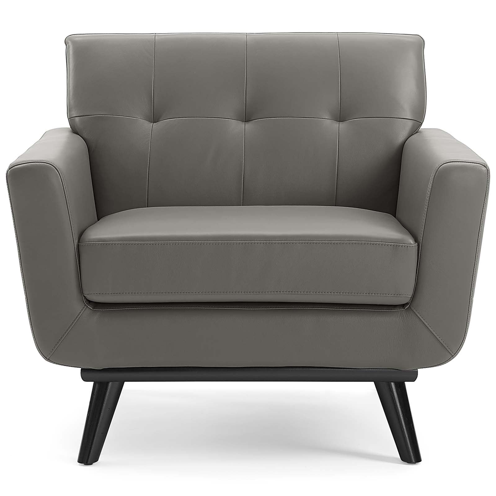 Koti Leather Tufted Armchair –  Grey Denmark Home