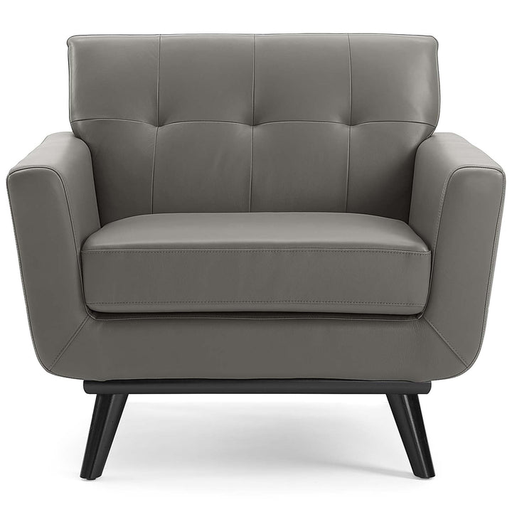 Koti Leather Tufted Armchair –  Grey Denmark Home