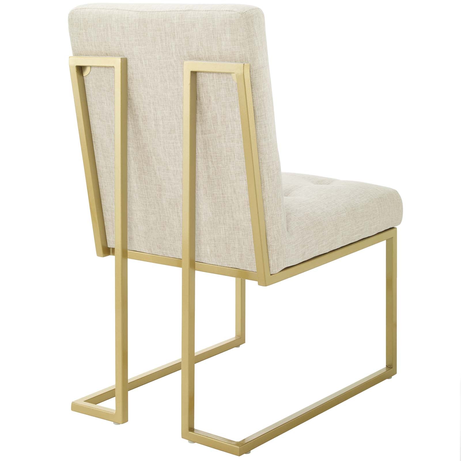 Valénza Upholstered Dining Chair - Gold Beige Denmark Home